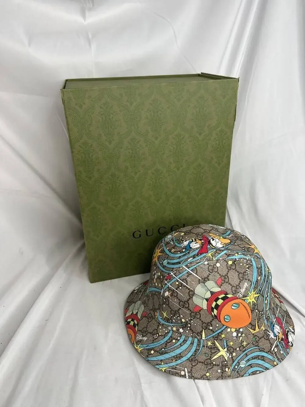 GUCCI X DISNEY Beige Medium Donald Duck Supreme Canvas Hat Medium 317839
